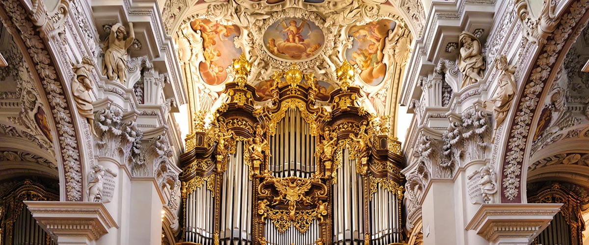 The interior of St Stephen's Cathedral in Passau, Germany